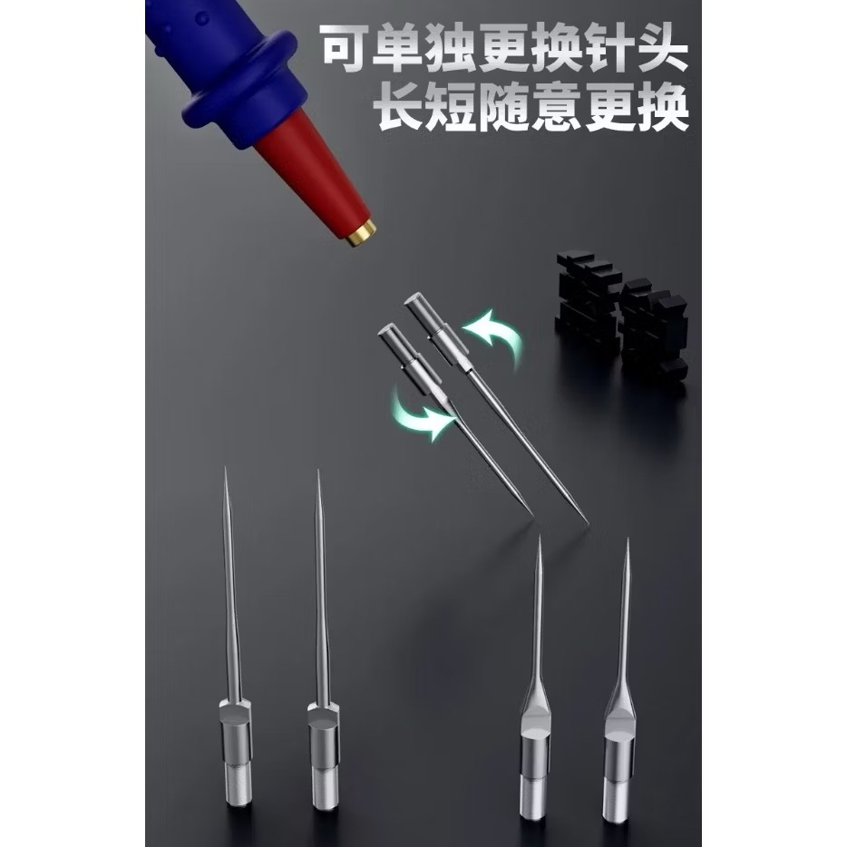 LANRUI W9 สายมิตเตอร์พร้อมเข็มเปลี่ยนได้สำหรับมัลติมิเตอร์ส่วนใหญ่ - รูปที่ 2