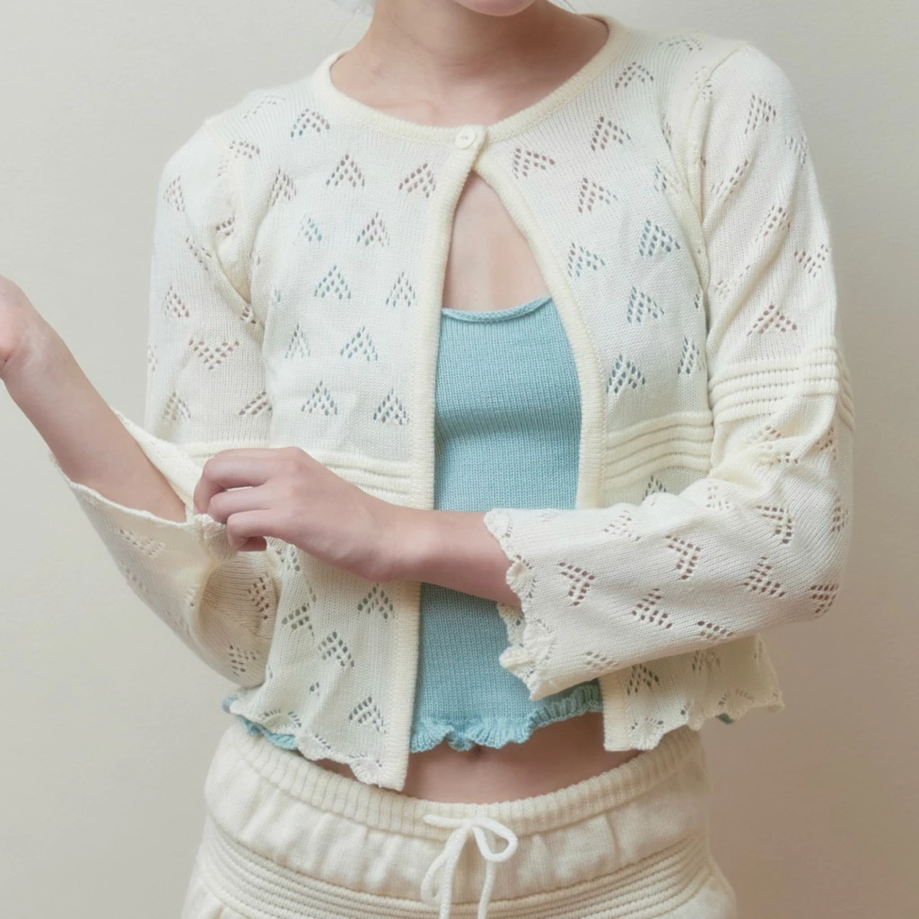 ☁️🍋RUBYANDLEMON - BEGEL CARDIGAN คาดิแกนนลายฉลุ