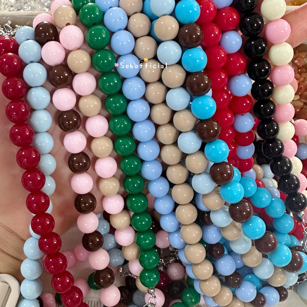 Sebofficial | Bubble Necklace (8/10mm.) ♡‧₊˚ | สร้อยคอลูกปัดอะคลิลิก สร้อยคอแฟชั่น สร้อยลูกปัดเม็ดใหญ่ รูปที่ 5