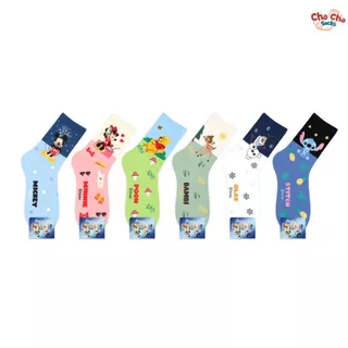Chacha socks - ถุงเท้าข้อยาว Disney Cinema Socks แบรนด์ kikiya นำเข้าจากเกาหลี