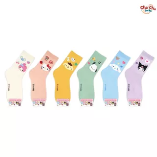 Chacha socks - ถุงเท้าซานริโอ้ Sanrio Mobile Socks ถุงเท้าเกาหลี แบรนด์ kikiya นำเข้าจากเกาหลี