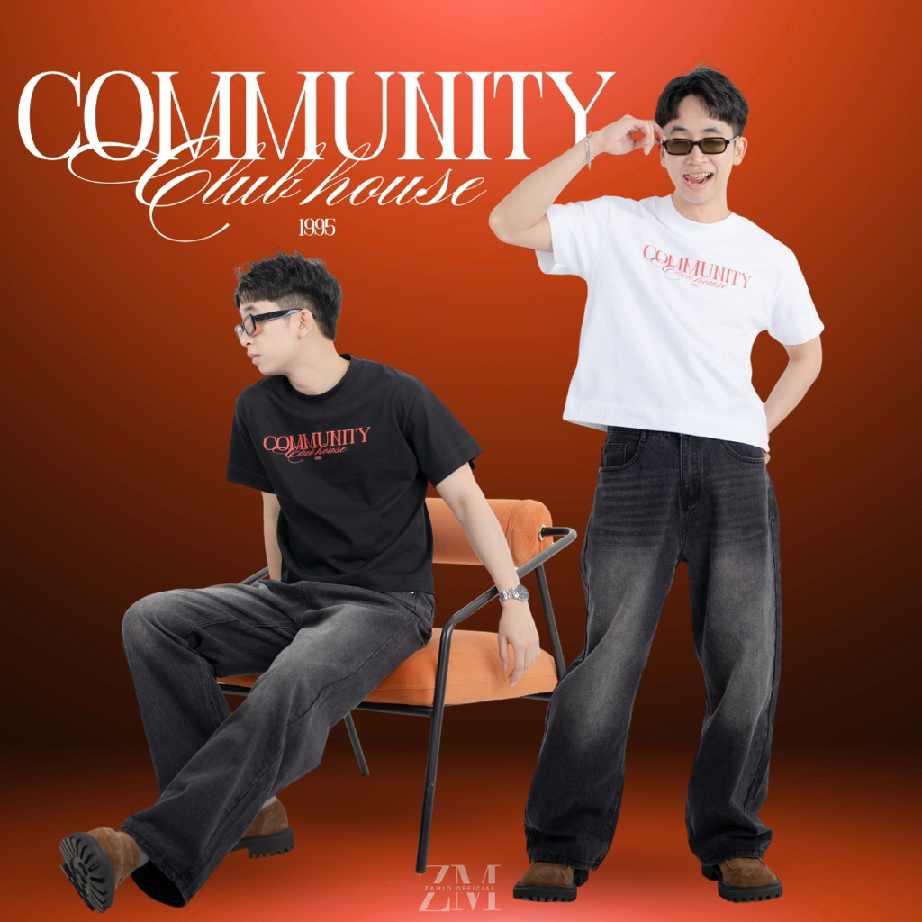 ZAMIO COMMUNITY  T-shirt  เสื้อยืดแขนสั้นทรง Boxy