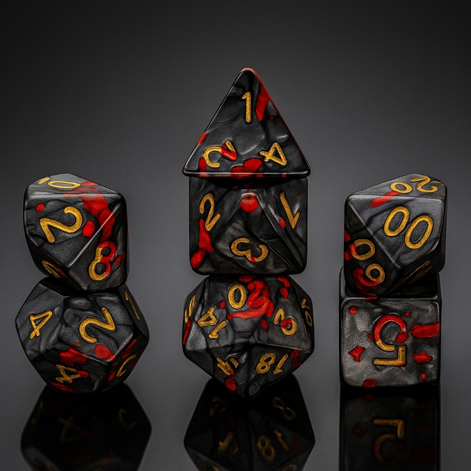 Blood Stone Dice Set of 7 | ลูกเต๋า Dice For DnD D&D MTG RPG TRPG เกมกระดาน บอร์ดเกม Game ไพ่ทาโรต์ Magic เมจิ