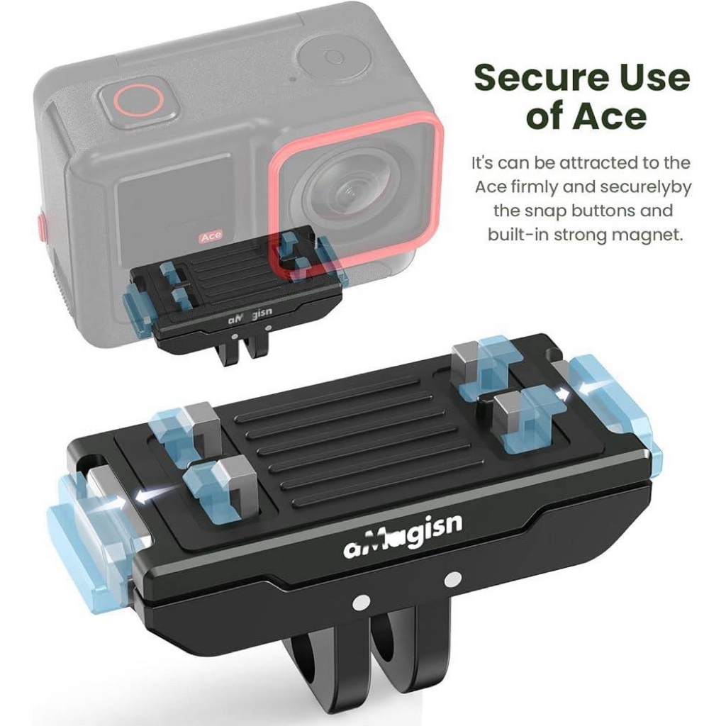 Amagisn AC14 สําหรับ Insta360 X5/ACE PRO 2 Magnetic Quick Release Stand อลูมิเนียม 1/4 สกรูรูขาตั้งก