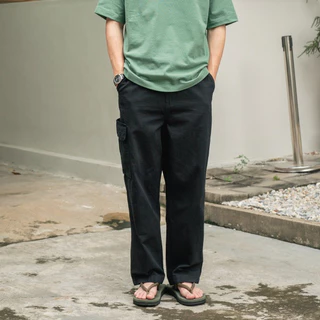 TRUFFLE RIPSTOP CARGO PANTS - กางเกงทรงตรง ขากว้าง เอวยางยืด ผ้า COTTON