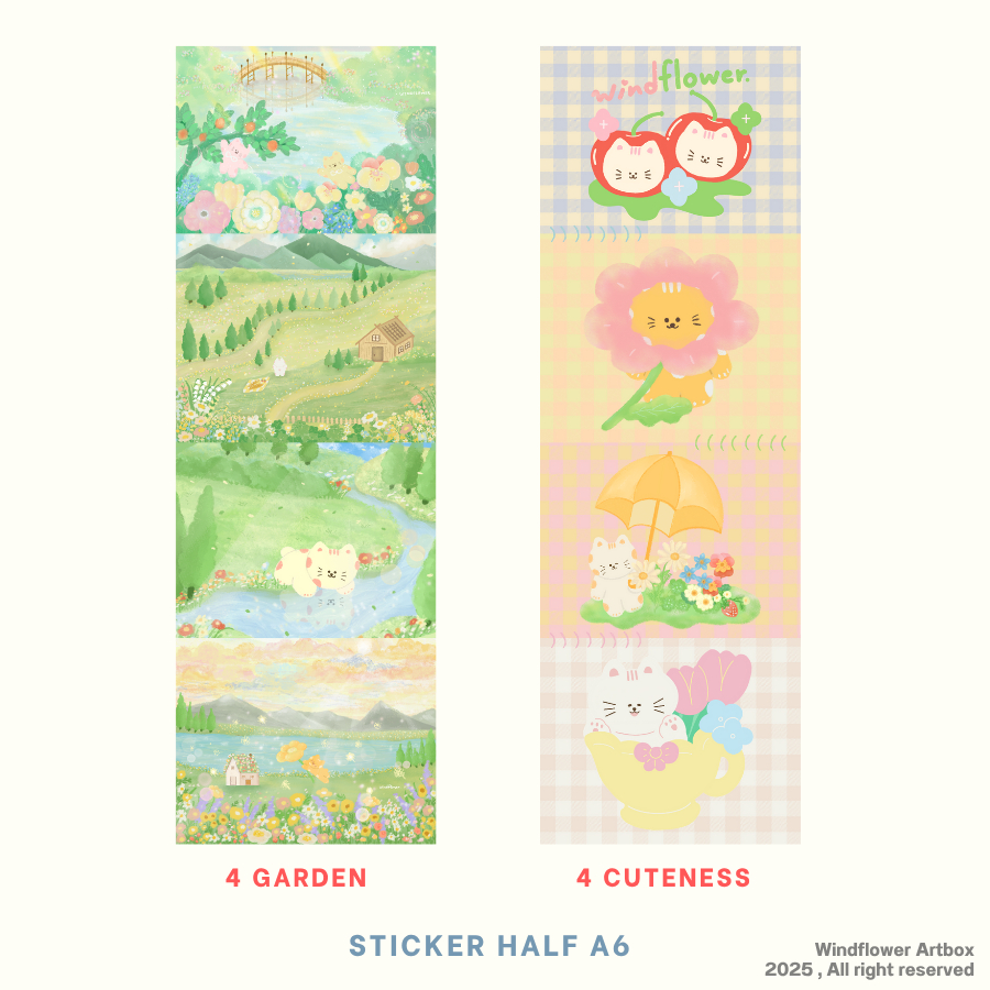 Sticker half A6 [4Garden & 4Cuteness]