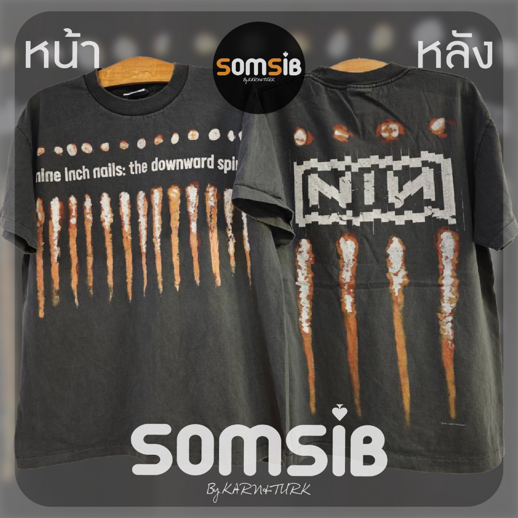 เสื้อ ผ้าเฟด NIN - ขีดขีด