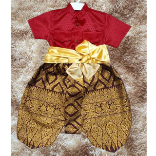 (Si) ชุดไทยเด็กชาย ชุดไทยเด็กราชประแตน เสื้อ+โจงกระเบน