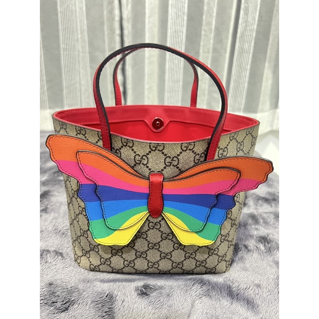 กระเป๋า gucci tote kid ลายผีเสือ มือสองรุ่นหายาก