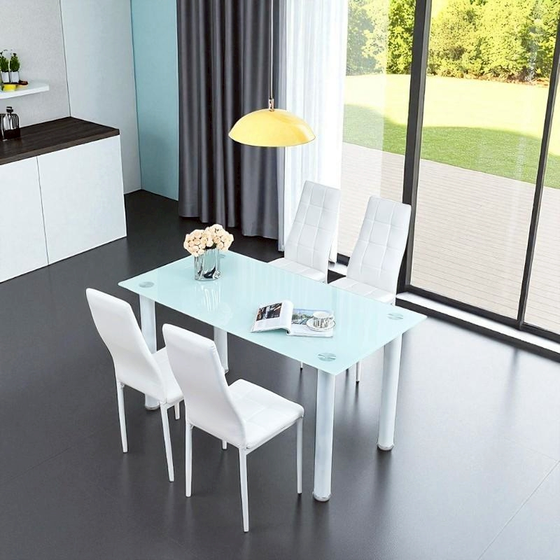 ชุดโต๊ะอาหาร + เก้าอี้ 4 และ 6 ที่นั่ง กระจกขาว (จัดส่งเป็นแพ็คลูกค้าประกอบเอง)