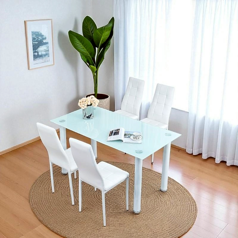 ชุดโต๊ะอาหาร + เก้าอี้ 4 และ 6 ที่นั่ง กระจกขาว (จัดส่งเป็นแพ็คลูกค้าประกอบเอง) - รูปที่ 3