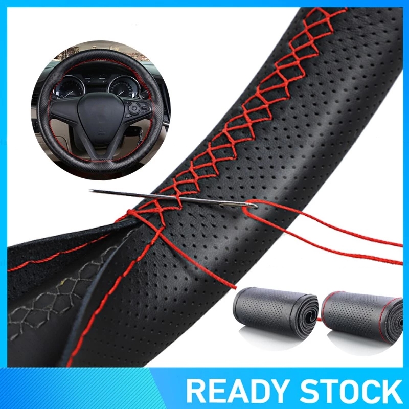 MOTUS ปลอกหุ้มพวงมาลัยหนังแท้ หนังวัว DIY แบบเย็บมือ(พร้อมด้ายและเข็ม)