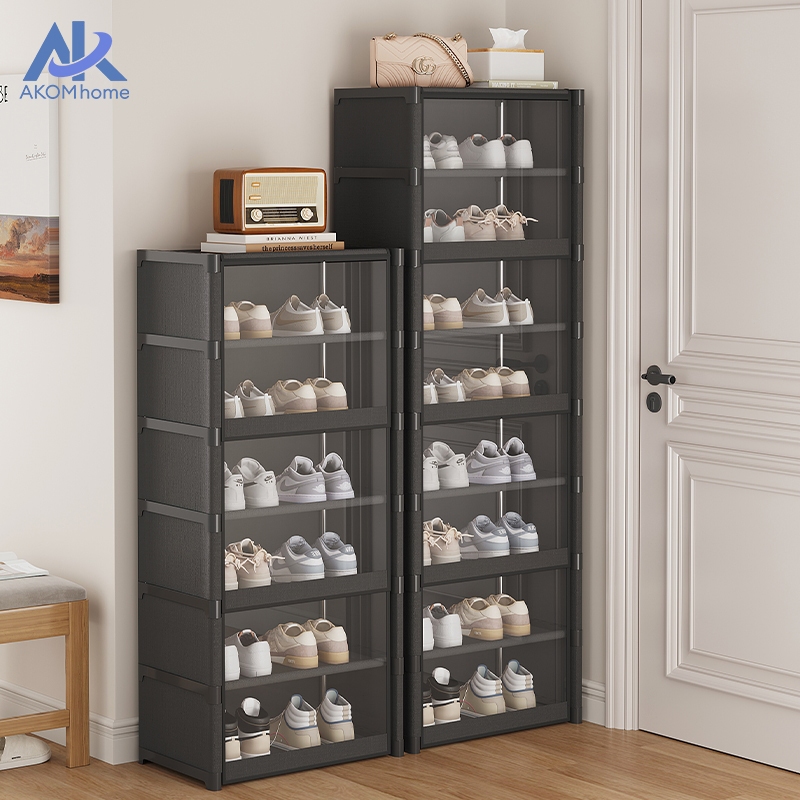 AKOM ชั้นวางรองเท้า ตู้เก็บรองเท้า ตู้รองเท้า ตู้เก็บของใส ประตูใสกันฝุ่น  ติดตั้งง่าย ทนทาน กันน้ำและกันแมลง