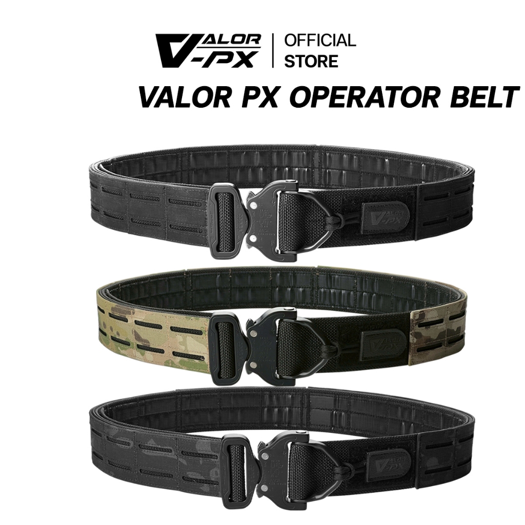 VALOR PX - Operator Belt เข็มขัดยุทธวิธี 2 ชั้น เข็มขัดผู้ชาย ทหาร ตำรวจ พร้อมหัว Cobra + D-Ring