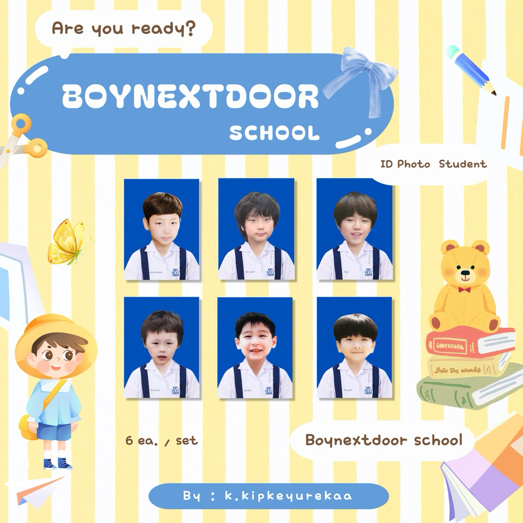 Boynextdoor ID PHOTO SET รูปติดบัตรนักเรียนเด็กอนุบาลหมีน้อย เด็กข้างบ้าน