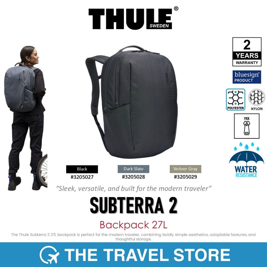Thule SUBTERRA 2 Backpack 27L กระเป๋าเป้ สะพายหลัง รองรับโน๊ตบุ๊ค 16"  รับประกัน 2 ปี