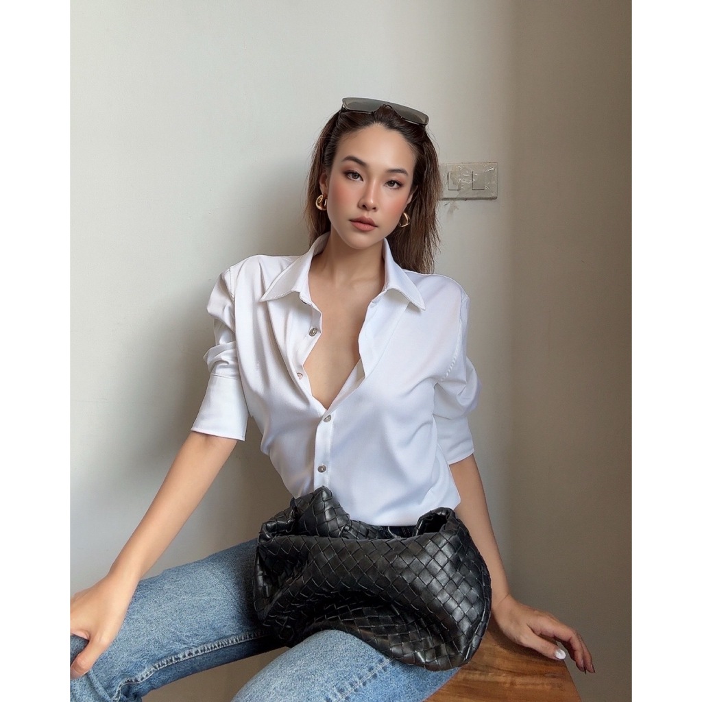 MMCHIC Elbow Length Shirt (White)