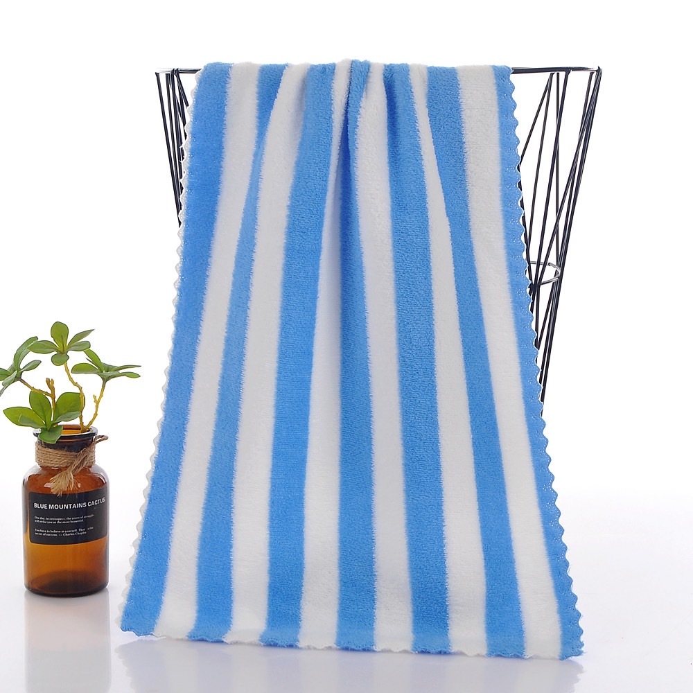 เซ็ตผ้าขนหนูนาโน 2 ชิ้น ผ้าเช็ดตัว+ผ้าเช็ดผม ลายทางยาว มี 6 สี  N02 - รูปที่ 5