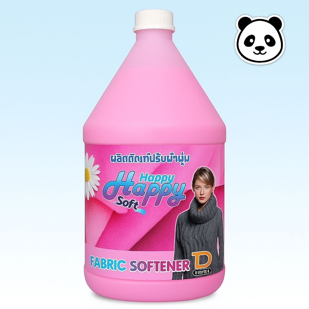 น้ำยาปรับผ้านุ่มสีชมพู สูตรดาวน์นี่ ( Happy Soft ) 1 แกลอน