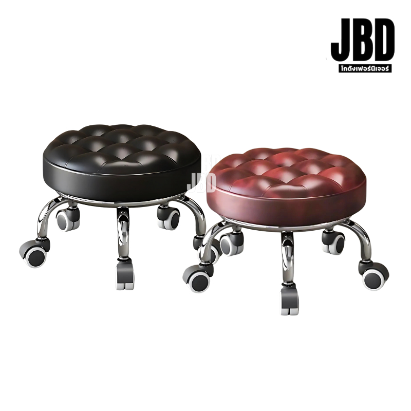 JBD INTER เก้าอี้ช่าง เก้าอี้ร้านเสริมสวย มีล้อลาก ฐานสแตนเลสแข็งแรง รหัส: JBD2072 (พร้อมส่งในไทย)