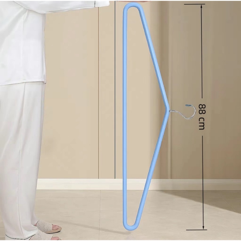 ไม้แขวนผ้าสแตนเลส 88 ซม. ขนาดใหญ่พิเศษ รับน้ำหนักได้ดี แขวนผ้าห่ม/ผ้าเช็ดตัวได้ ใช้ได้เปียก-แห้ง ไม่ลื่น ไม่งอ N6 - รูปที่ 7