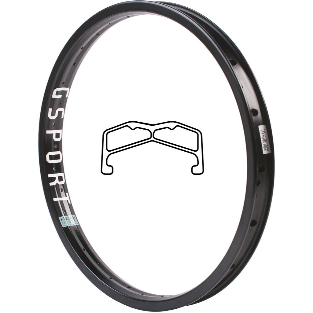 ขอบล้อจักรยาน BMX อลูมิเนียม 2 ชั้น ขนาด 20นิ้ว 36รู GSPORT Ribcage Rim Black