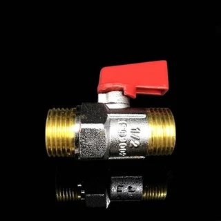 สต๊อปวาล์ว 2 ทาง มินิบอลวาล์ว ขนาด 4 หุน (1/2") mini ball valve ทองเหลือง แข็งแรง ทนทาน
