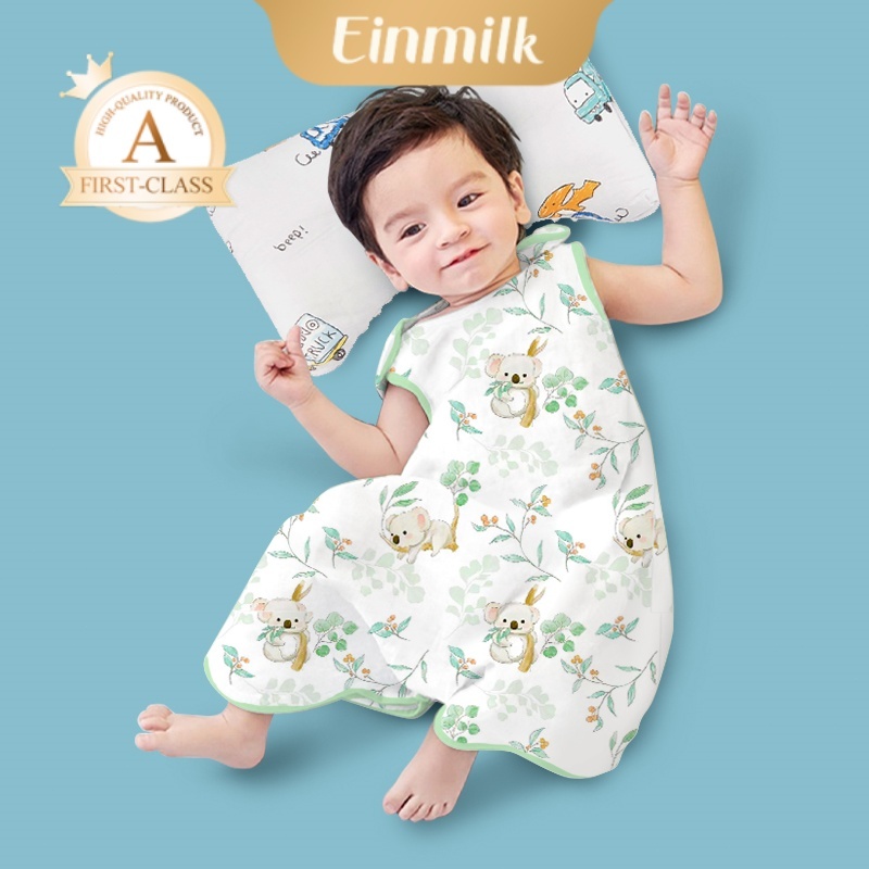 Einmilk ชุดนอนสำหรับเด็ก เด็กจั๊มสูท เด็กฤดูร้อนถุงนอนผ้าฝ้าย สามารถสวมใส่ Kids Jumpsuit QJS