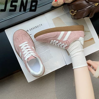 รองเท้าคู่ ผ้าใบ คลาสสิค ส้นเตี้ย สองแถบ สีน่ารัก/ลุทๆ ไซส์ 36-42 ใส่คู่กันน่ารัก ราคาดี!