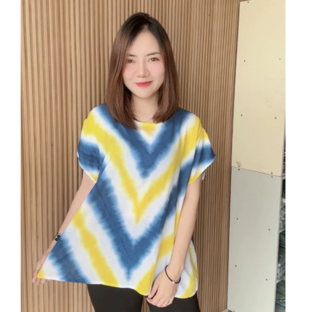 เสื้อมัดย้อมแขนปีก ผ้าแมมเบิร์ตสปัน อก 48 นิ้ว Lady Clothing thumbnail 5