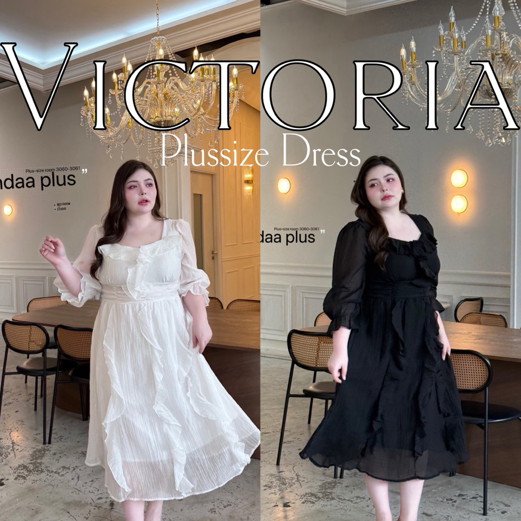 𝐂𝐡𝐮𝐛𝐛𝐲𝐋𝐚𝐧𝐝.(อก40-52) Victoria Dress รุ่นวิคตอเรีย ชุดเดรสยาว ไซส์ใหญ่ สำหรับสาวอวบ พริ้วสวยมาก #Dr060