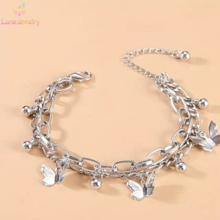 COD💖สร้อยข้อมือรูปผีเสื้อ จี้ผีเสื้อ สร้อยข้อมือกำไล เครื่องประดับ กำไลข้อมือผู้หญิง สไตล์เกาหลี หรูหราของขวั-Lune
