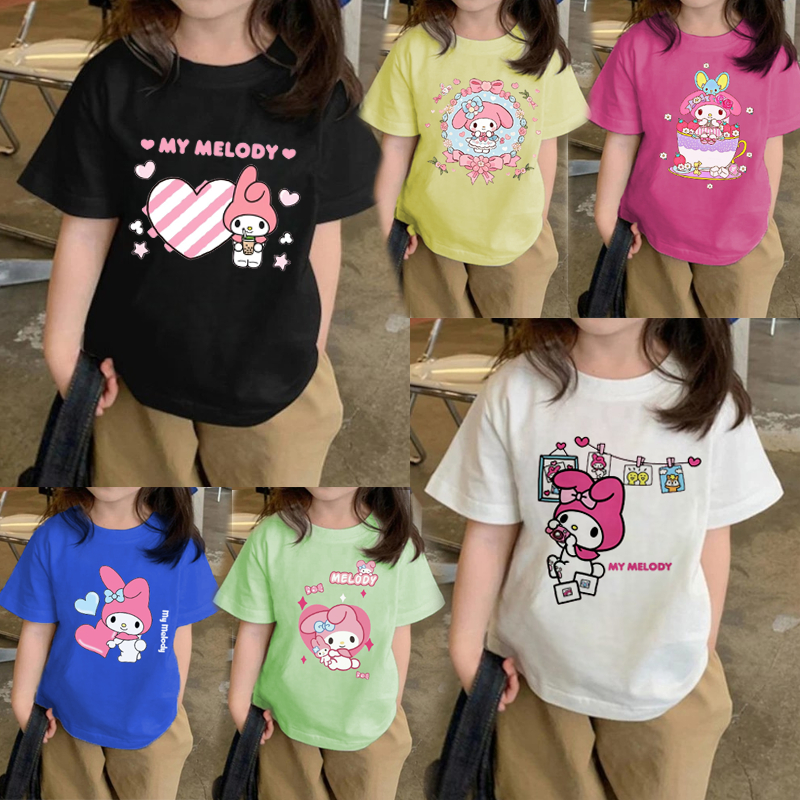 เสื้อยืดลำลองเด็กฤดูร้อน แขนสั้น สไตล์เกาหลี งานสกรีนลาย