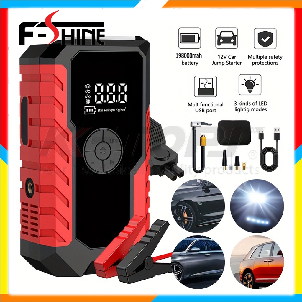 198000mAh เครื่อง ชาร์จ รถยนต์ แบบ พกพาฉุกเฉิน จั๊มแบตรถยนต์ 12V power bank jump start จั๊มสตาร์ท ju