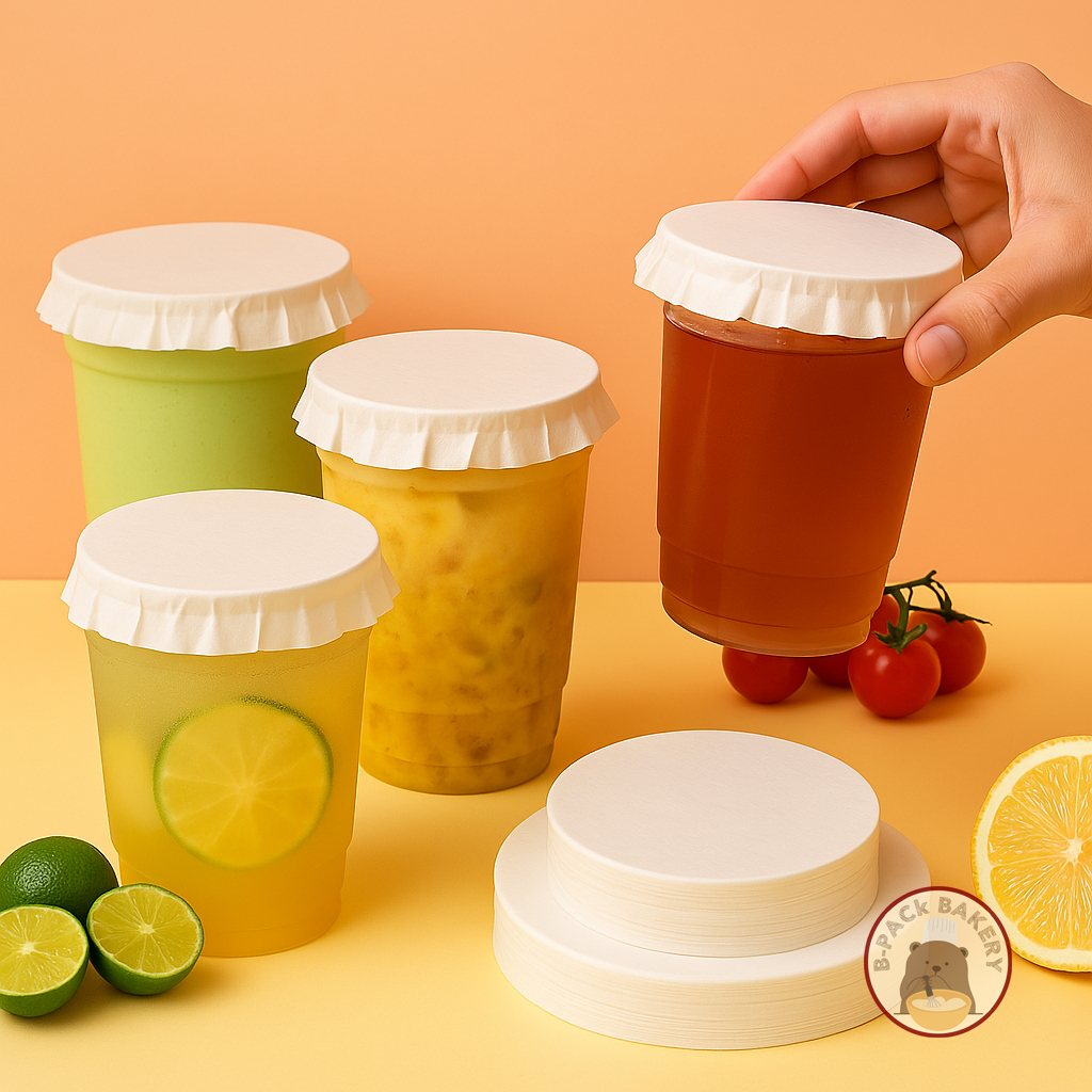 กระดาษปิดปากแก้วกันหก กระดาษปิดแก้ว 13cm Cup Lid Paper 13cm 200pcs/pack