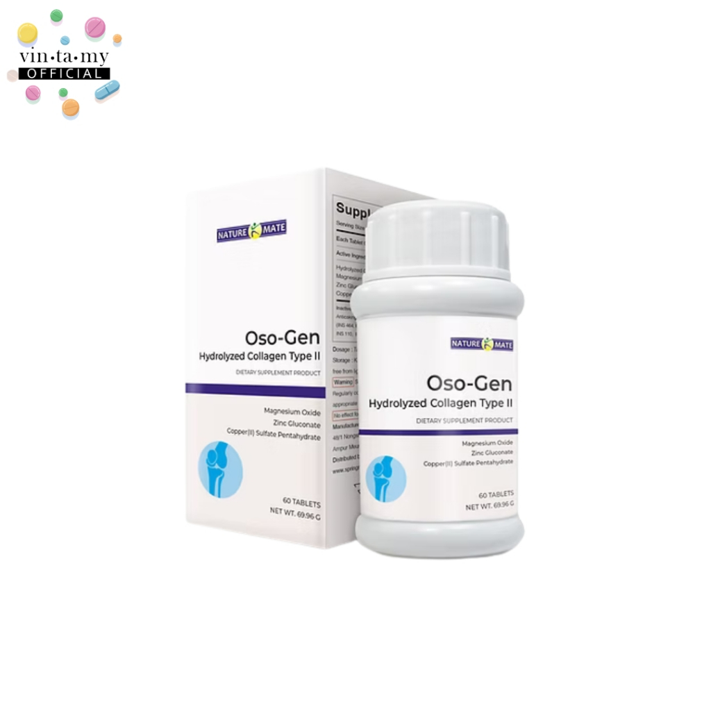[สินค้าสำหรับข้อ ข้อเข่า] OSO-Gen(ออสโซ-เจน) Collagen Peptide Type II 60 เม็ด คอลลาเจน สีฟ้า