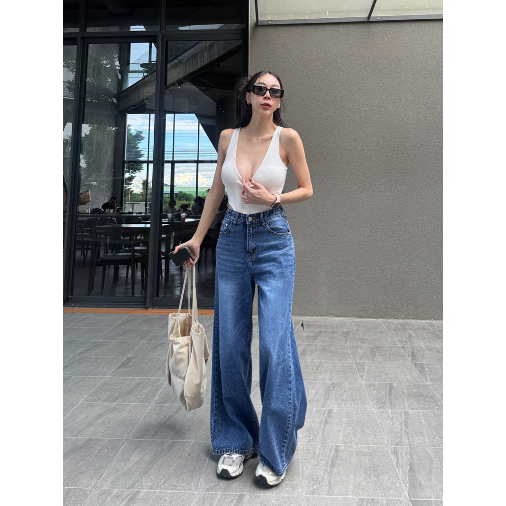 Baggy ขากระบอกใหญ่ สีเข้ม