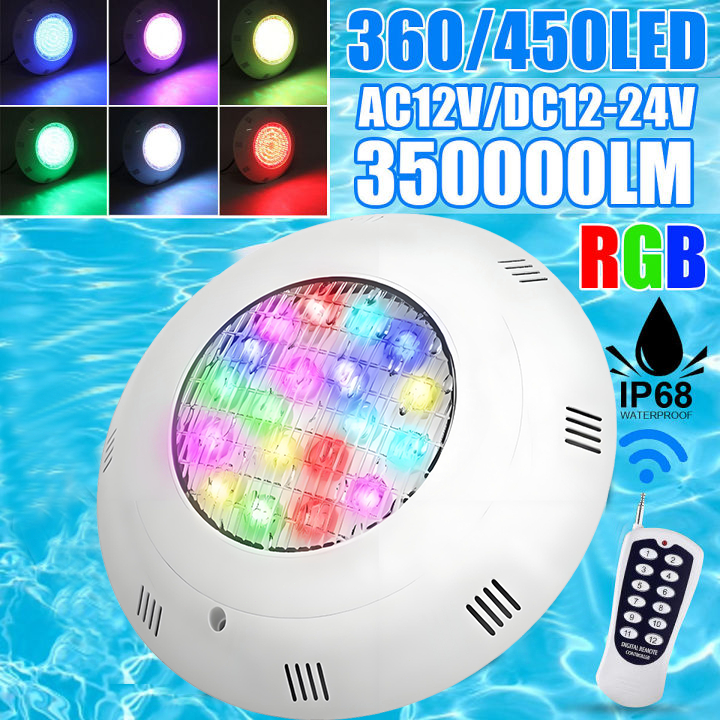 ไฟ LED สระว่ายน้ำ DC/AC12V IP68 โคมไฟใต้น้ำติดผนังกันน้ำ Warm Light ไฟสระน้ำ RGB