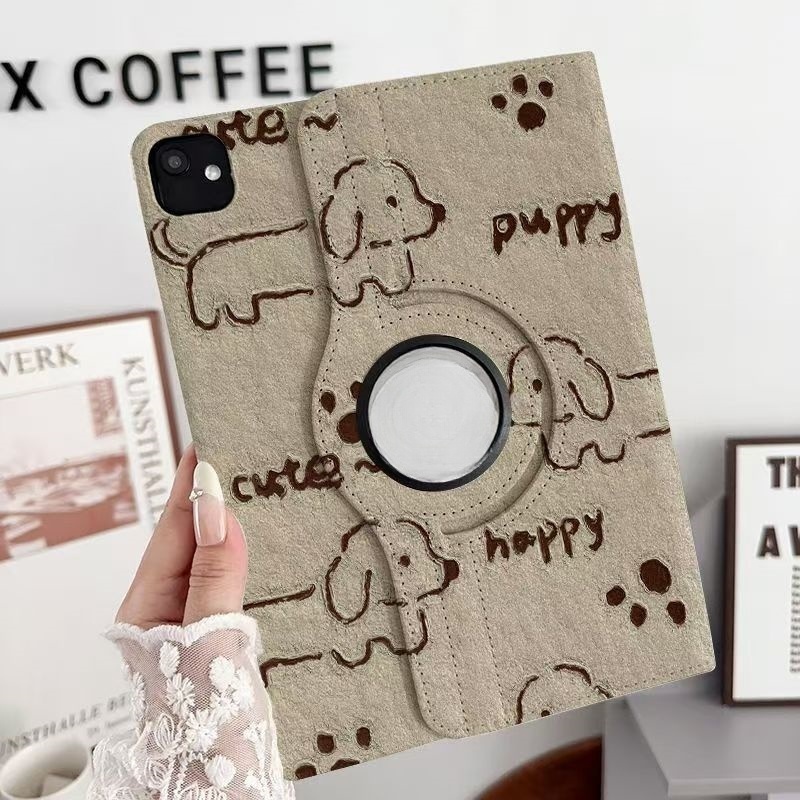 🌻24 ชั่วโมง🌻เคสไอแพด หมุนได้ 360° ลายการ์ตูน PUPPY หมาะกับ Gen12 Air7 Air6 Air8 ​​Gen11 pro11 Air5/4