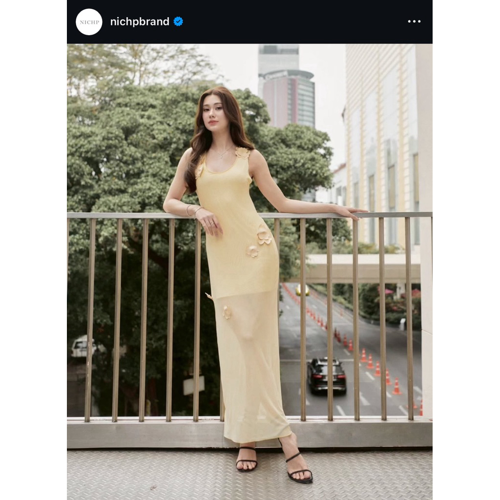 NICHP - Mable Dress ไซส์ S  สี light Yellow (Used) 🍋🫧