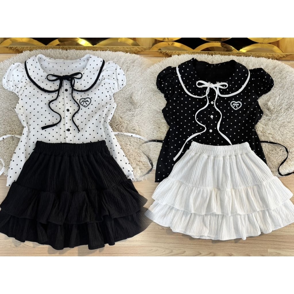 พร้อมส่ง 🎀🩵 งานดัง TIKTOK 🩵🎀ทั้งชุด คุ้มมาก  💥งานน่ารักฝุดๆ 💥กระโปรง ไม่มีซับ ภาพงานจริงทั้งหมด