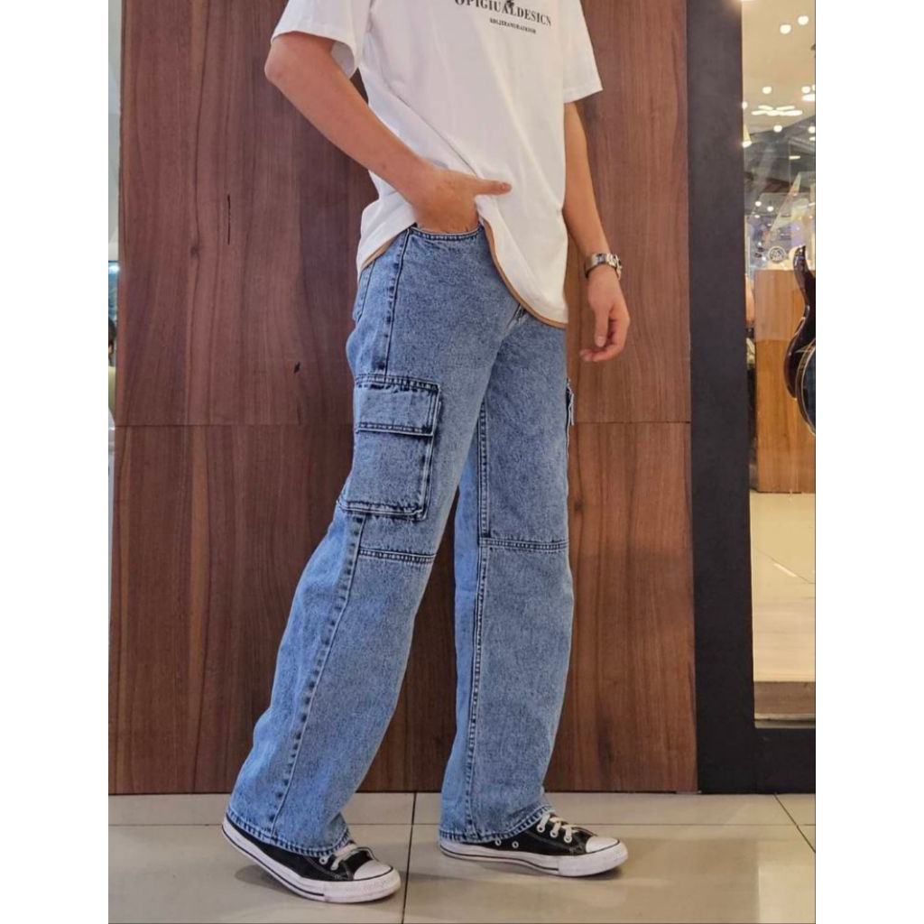 กางเกงยีนส์คาร์โก้กระบอกใหญ่CP8*รุ่นฮิต*