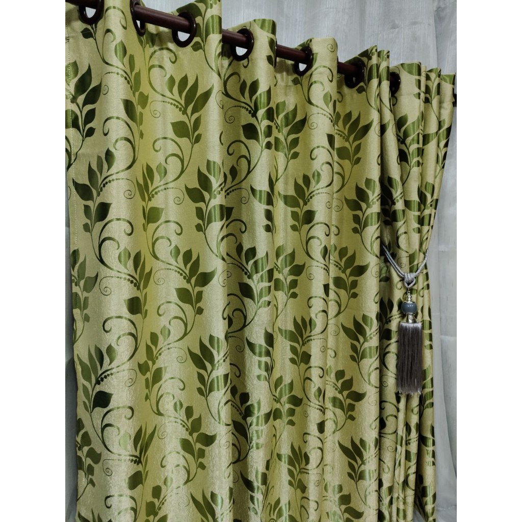 แนะนำ ผ้าม่าน ผ้าม่านหน้าต่างกันแสง ผ้าม่านประตู สำเร็จรูป เกรดA กันแสงยูวี 90%-98% ลายใบไม้ใหญ่ ราคาพิเศษ มีเก็บเงินปลายทาง