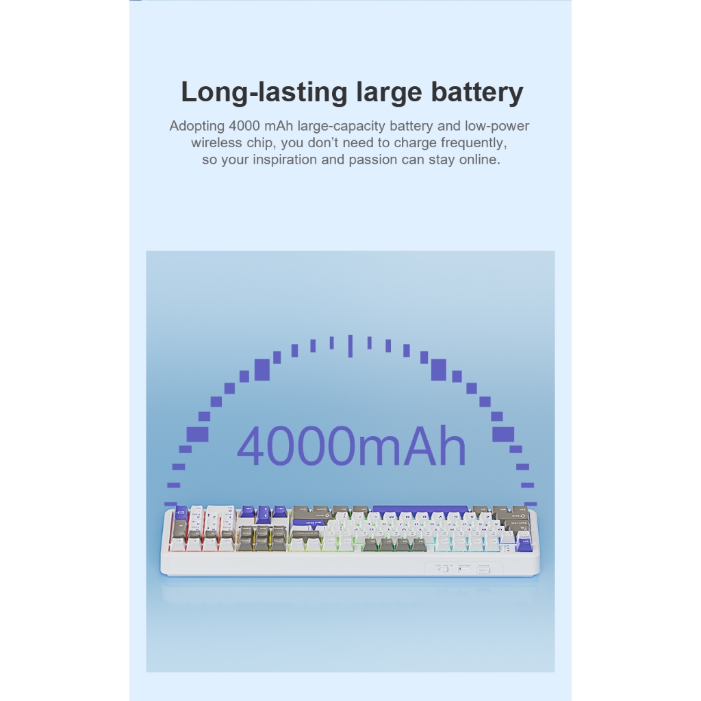คีย์บอร์ดไร้สาย - AULA F108 - Gasket Mechanical Keyboard Full Size คีย์ไทย รับประกัน 2 ปี - รูปที่ 6