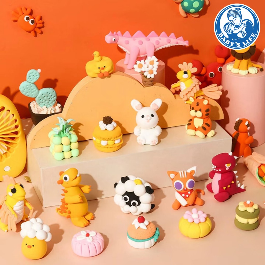 500 กรัม！ดินเบาน้ำหนักเบา สำหรับเด็ก สีสันสดใส ไม่ต้องใช้กาว ไม่ต้องอบ เกรดพรีเมี่ยม ผสมสีได้ง่าย ดินเหนียวเบาพิเศษเด็ก - รูปที่ 4