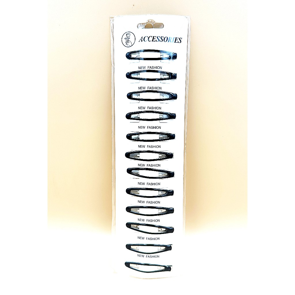 กิ๊บเป๊าะแป๊ะ วงรี เรซิ่น (12 ชิ้น) Snap Hair Clip Resin (12 pieces) – โปรปัง
