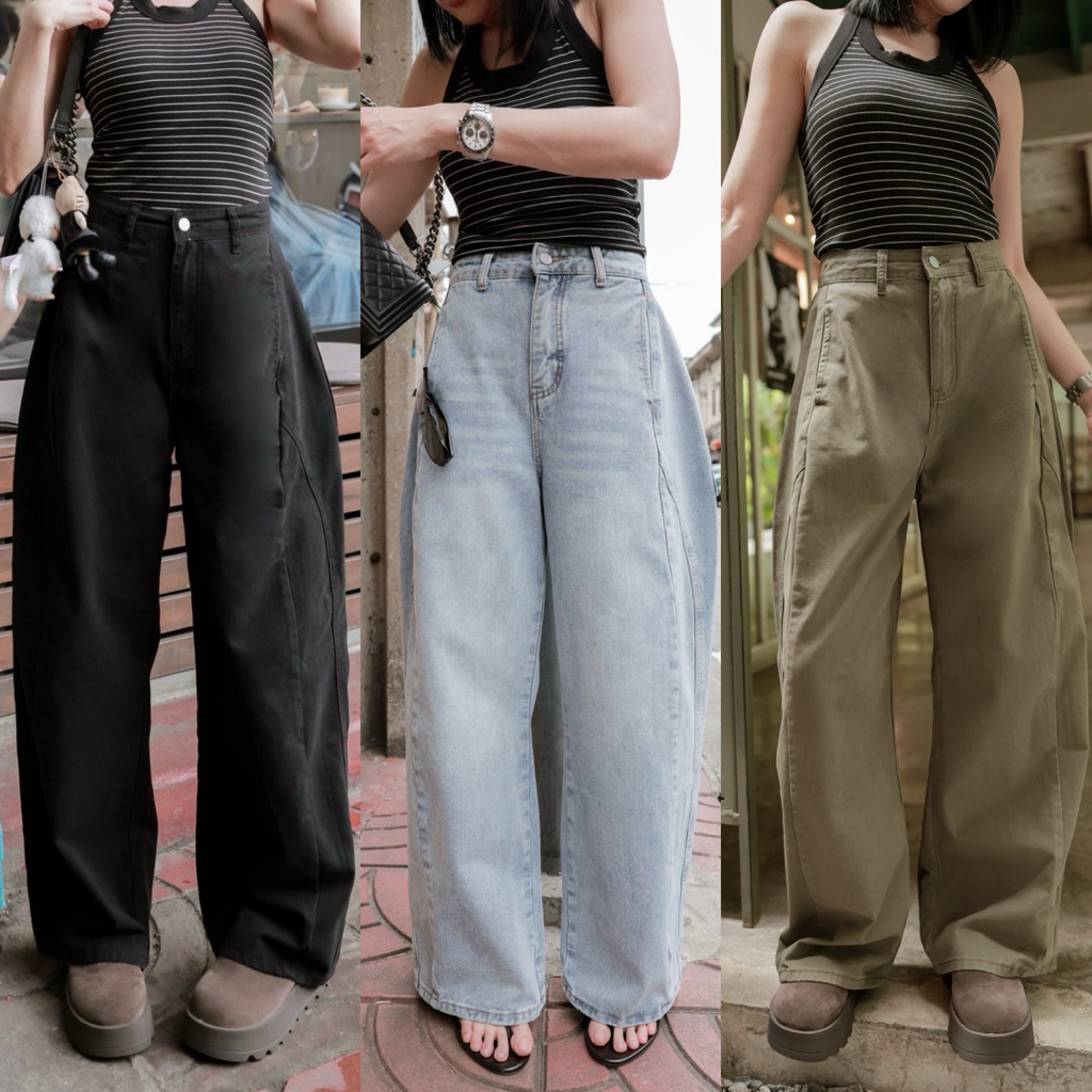 Barrel Jeans กางเกงยีนส์ทรงบาเรลรุ่น 61801 TAG FSY 🇰🇷