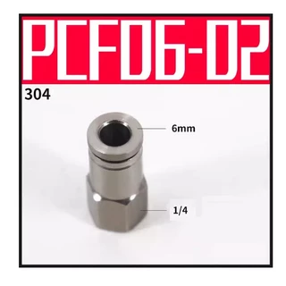 ข้อต่อลม ตรงเกลียวใน สแตนเลส 304 ข้อต่อฟิตติ้ง PcF 4 มม. 6 มม. 8 มม.