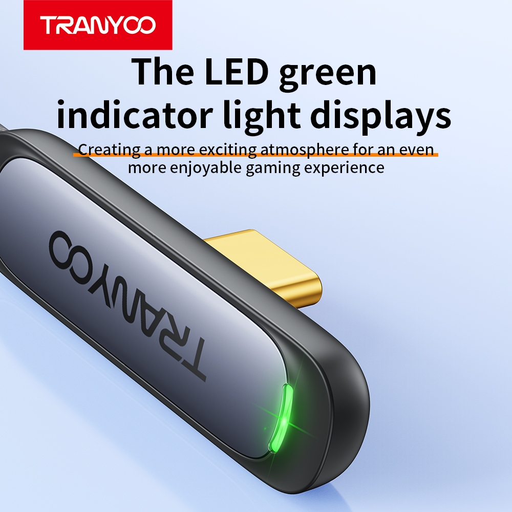 TRANYOO CC3 สายชาร์จเกม 90° สำหรับเล่นเกม 30W Ligh&ning 65W Type-C ยาว 1.2 เมตร - 5