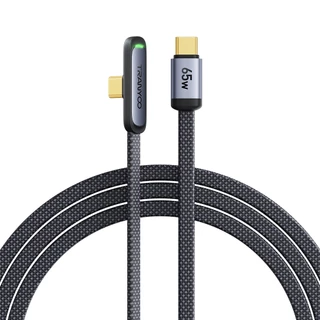 TRANYOO CC3 สายชาร์จเกม 90° สำหรับเล่นเกม 30W Ligh&ning 65W Type-C ยาว 1.2 เมตร